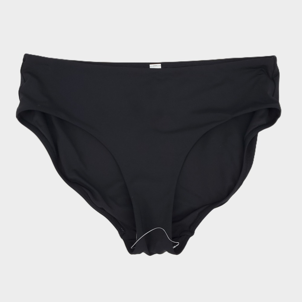 CRZ YOGA Medium High Waist Bikini Bottoms Black Full Coverage Stretch Lined New